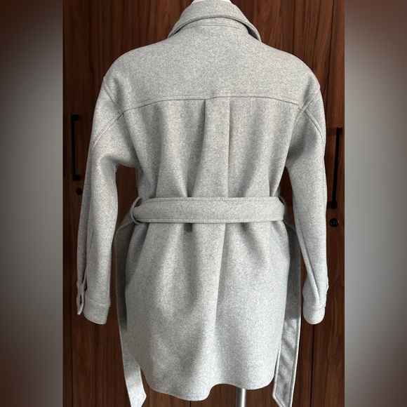 Zara Grey Soft Belted Overshirt Size SMALL - Picture 3 of 12